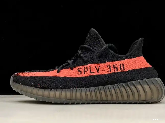 Black Adidas BY9612 V2 Core Red Yeezy Boost 350 0629